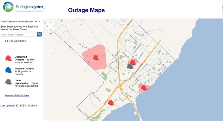 More than 1,700 Burlington Hydro customers impacted by windstorm